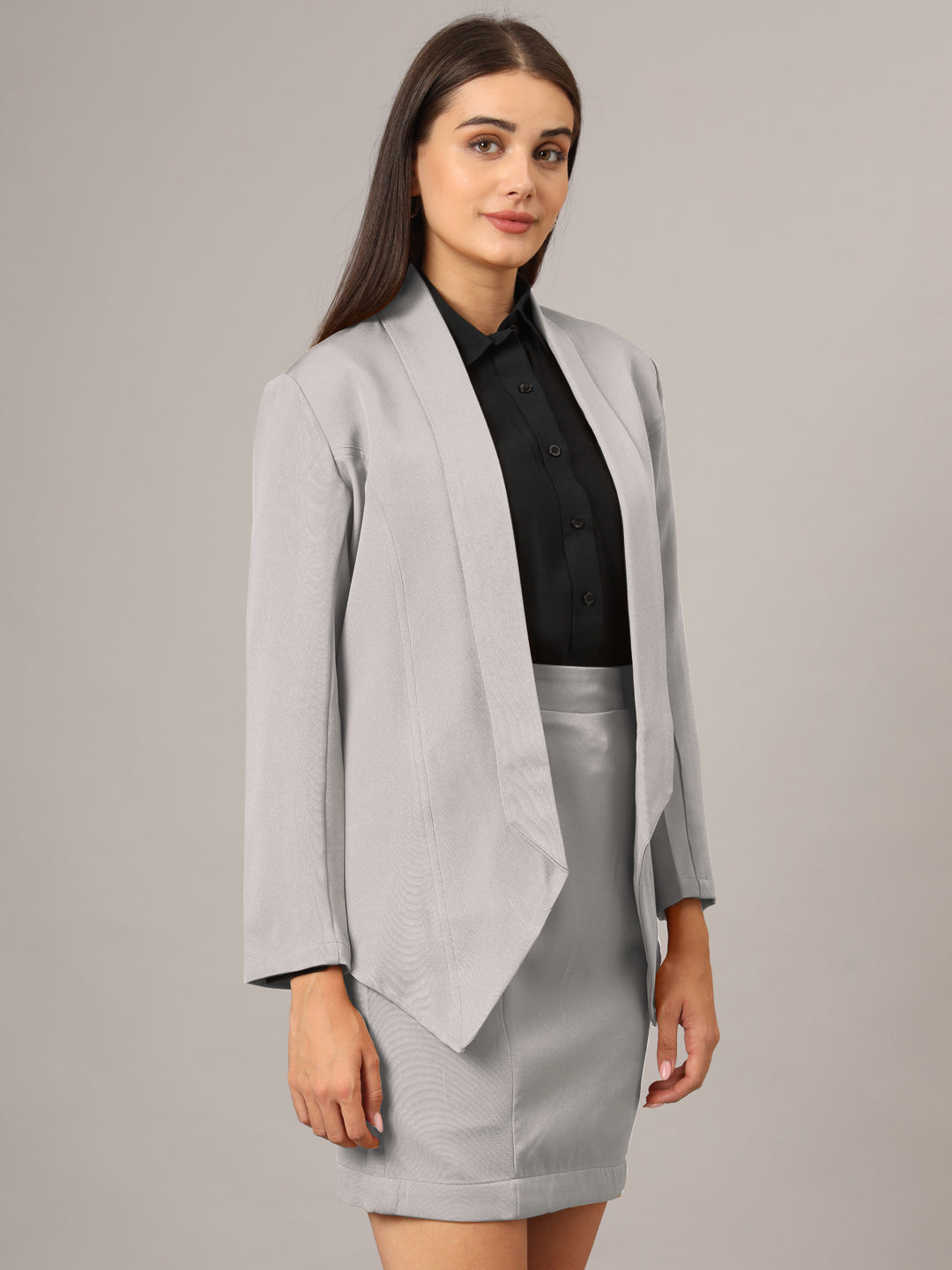 Shawl Collar Blazer With Skirts