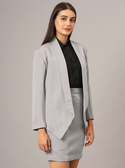 Shawl Collar Blazer With Skirts