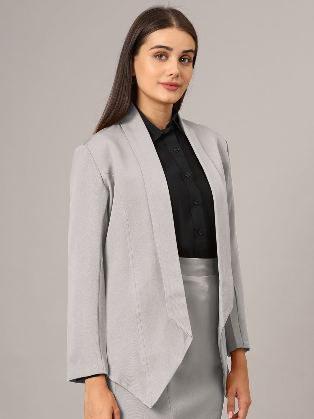 Shawl Collar Open Front Blazer