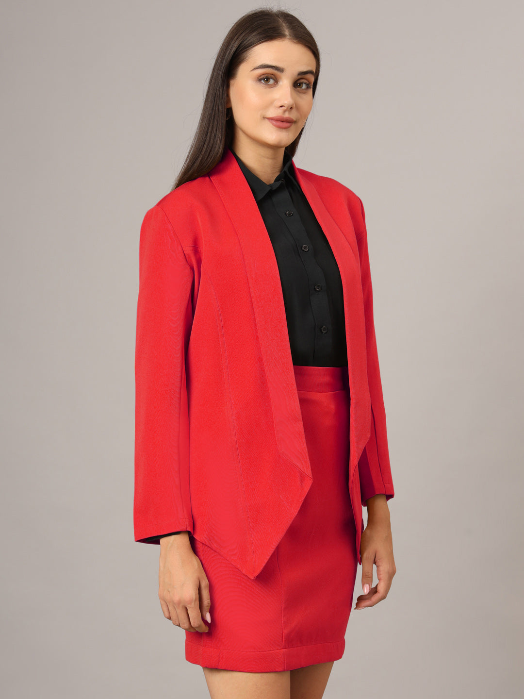 Shawl Collar Blazer With Skirts