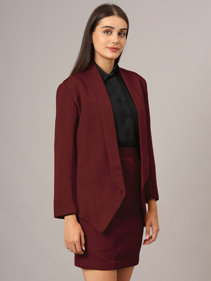 Shawl Collar Blazer With Skirts