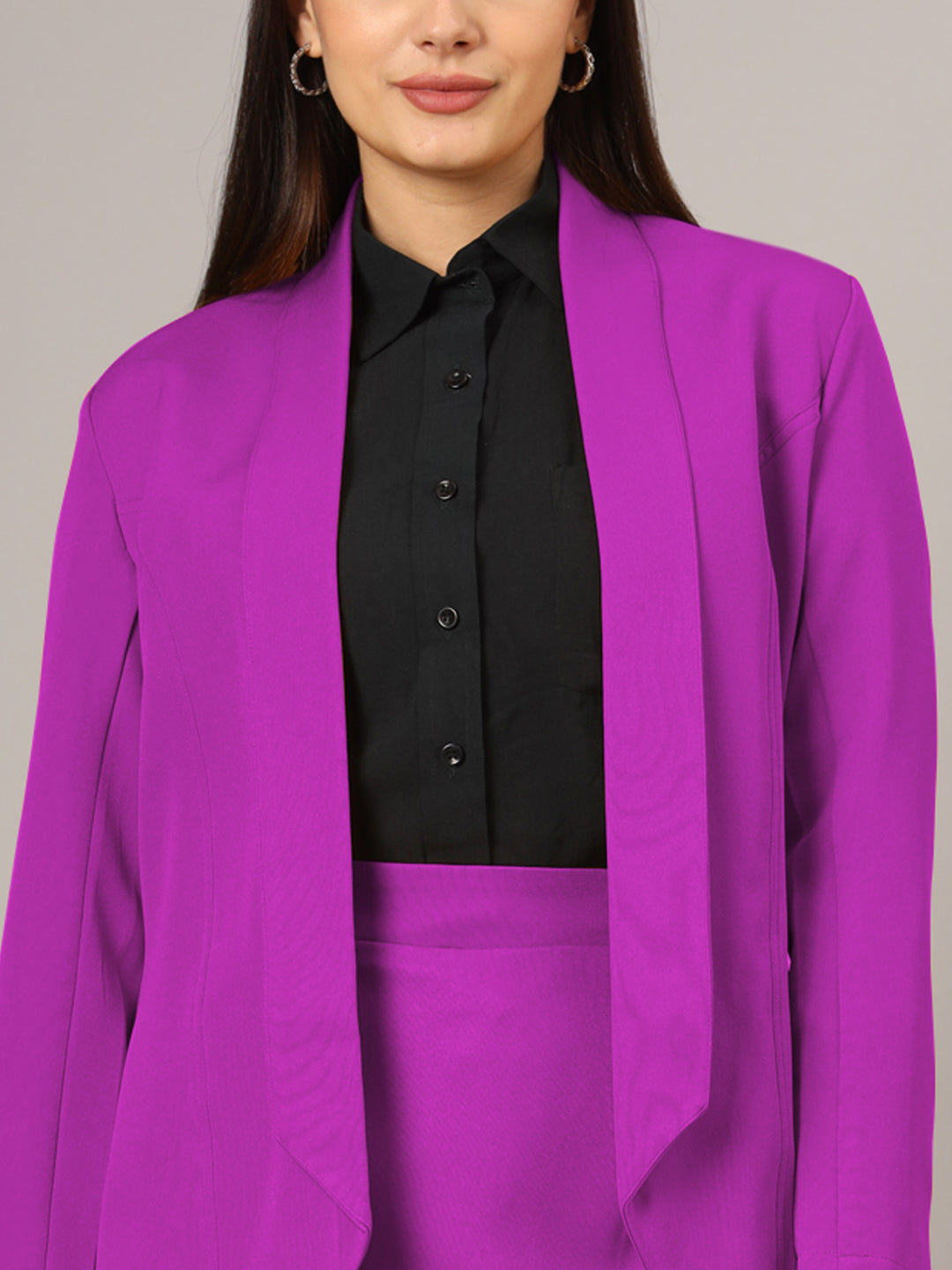 Shawl Collar Blazer With Skirts