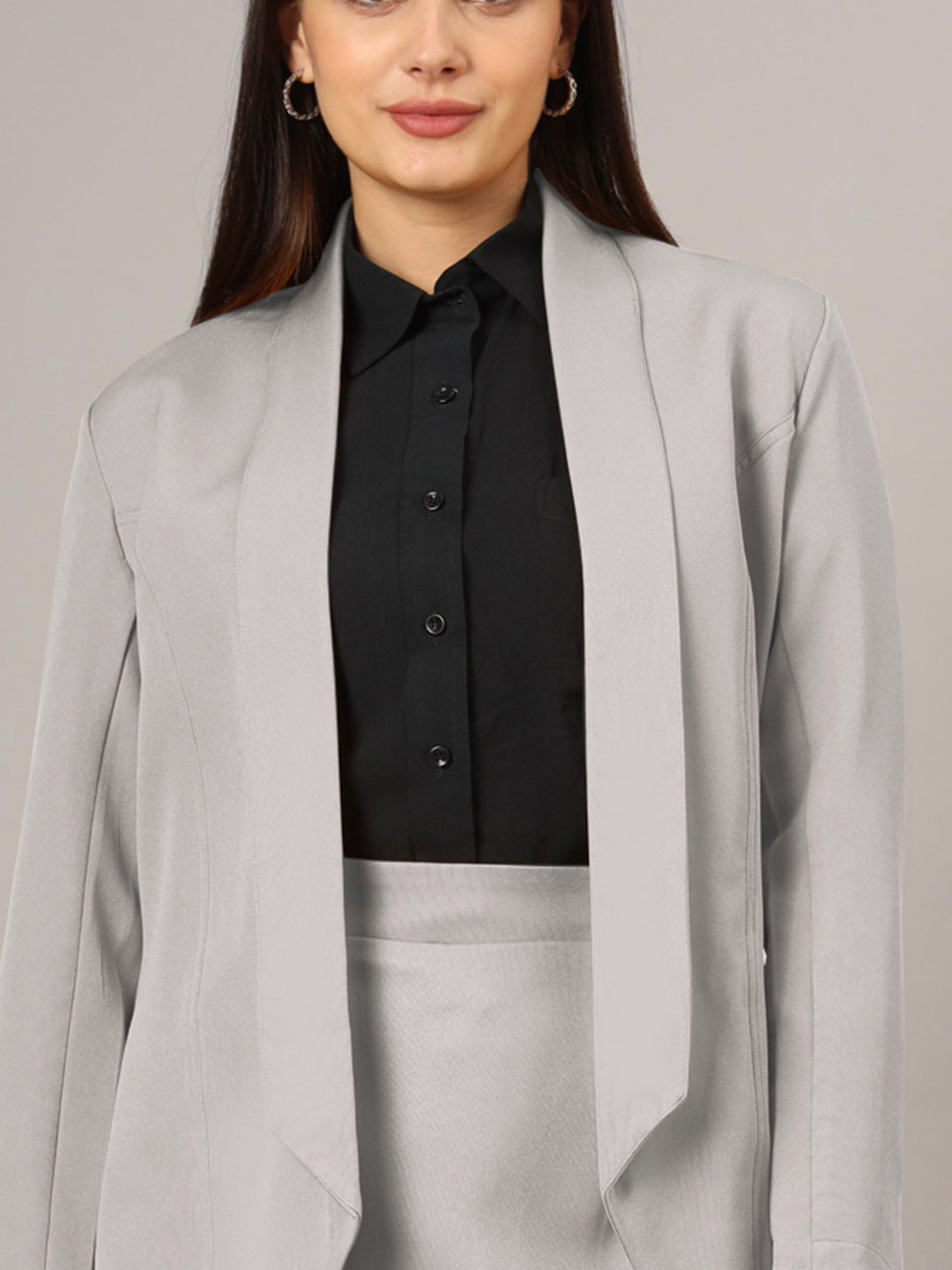Shawl Collar Blazer With Skirts