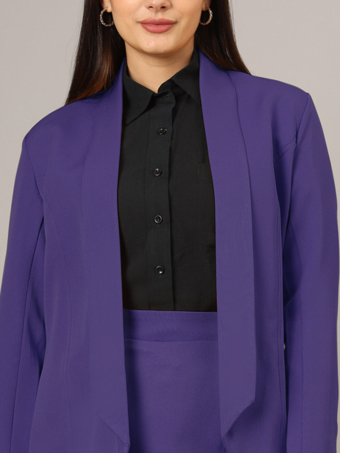 Shawl Collar Blazer With Skirts