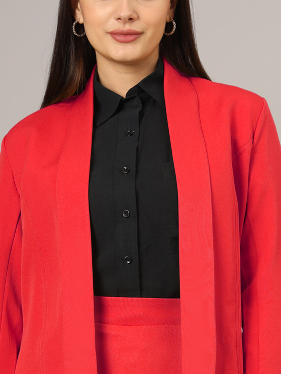 Shawl Collar Blazer With Skirts