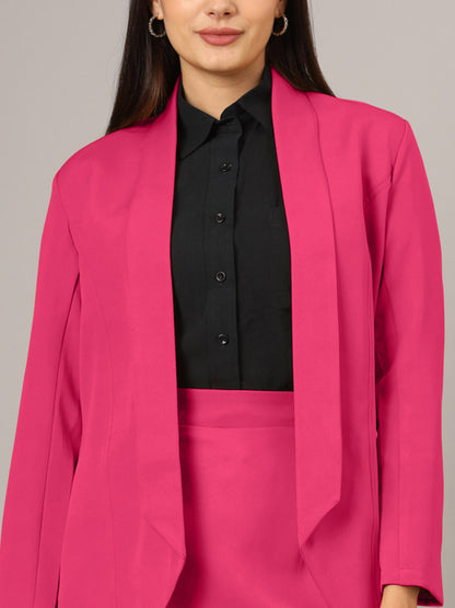 Shawl Collar Blazer With Skirts