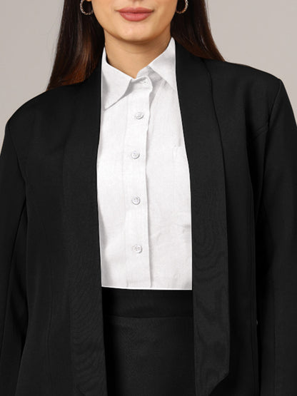 Shawl Collar Blazer With Skirts