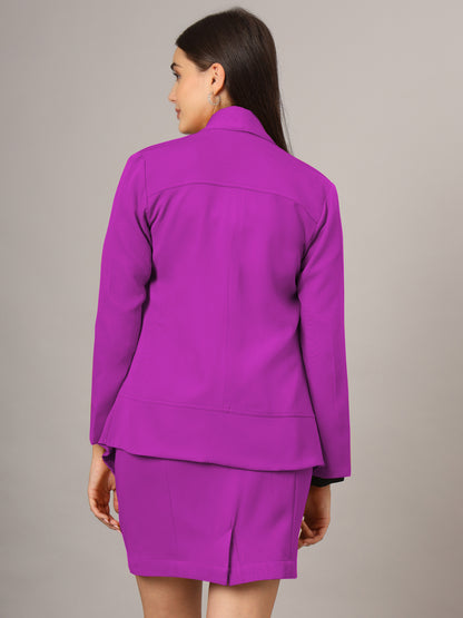 Shawl Collar Blazer With Skirts