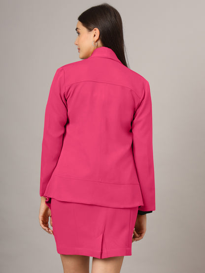 Shawl Collar Blazer With Skirts