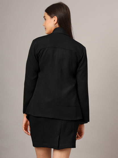Shawl Collar Blazer With Skirts