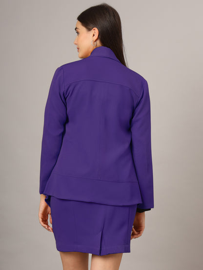 Shawl Collar Blazer With Skirts