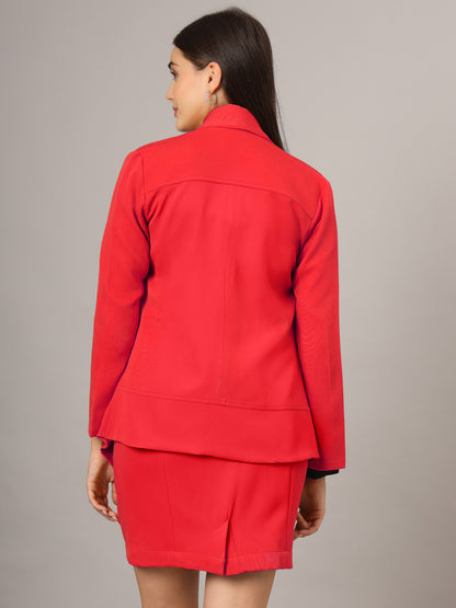 Shawl Collar Blazer With Skirts