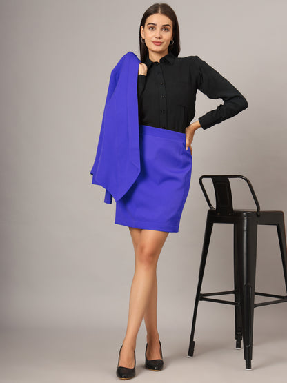 Shawl Collar Blazer With Skirts
