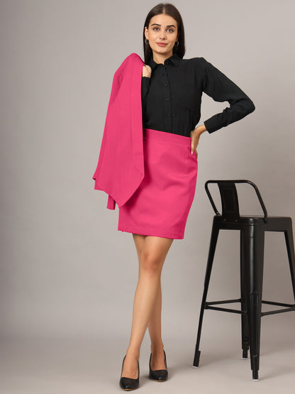 Shawl Collar Blazer With Skirts