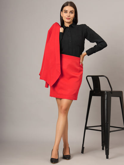 Shawl Collar Blazer With Skirts