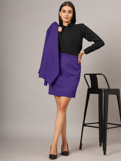 Shawl Collar Blazer With Skirts