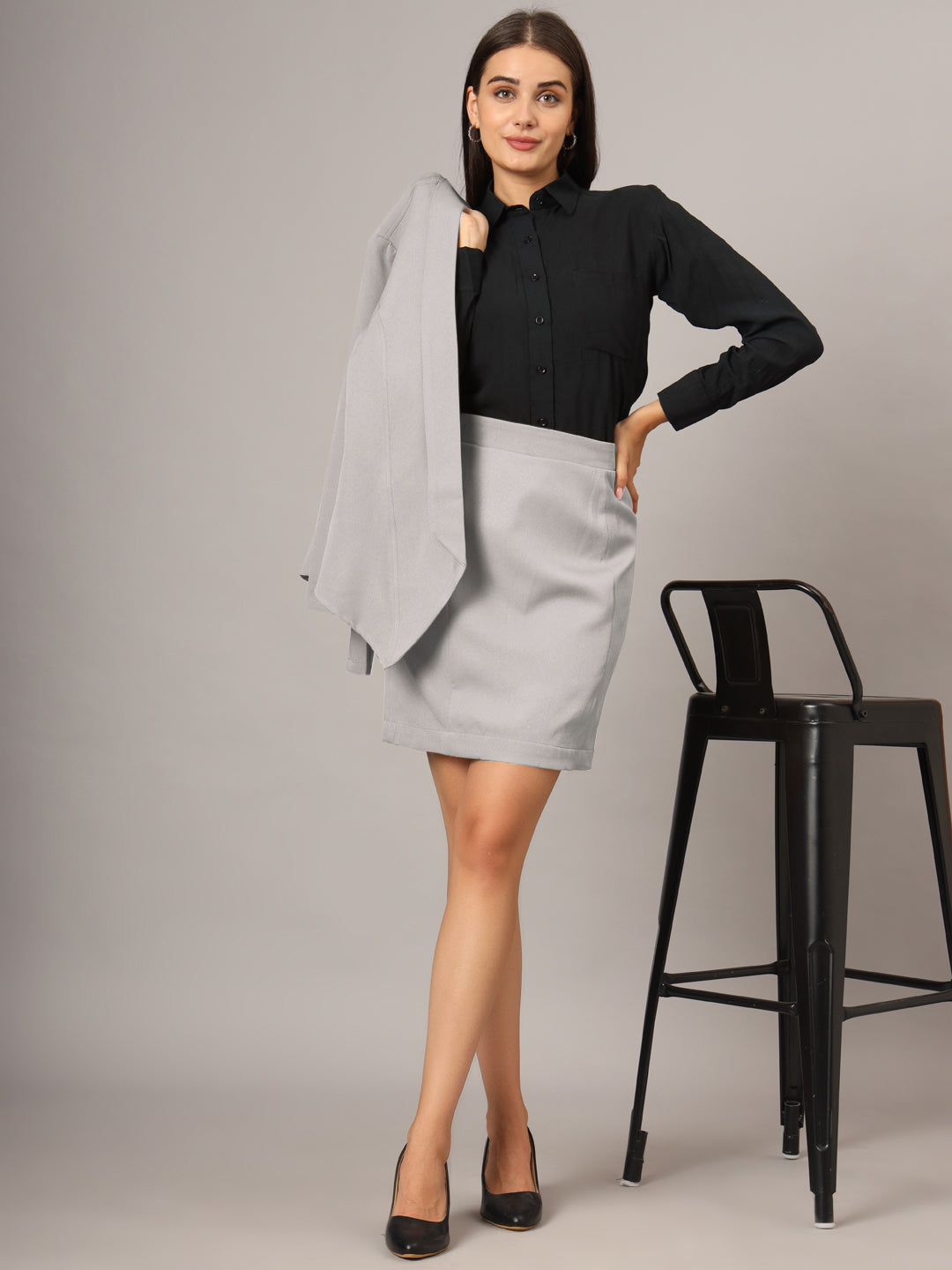 Shawl Collar Open Front Blazer