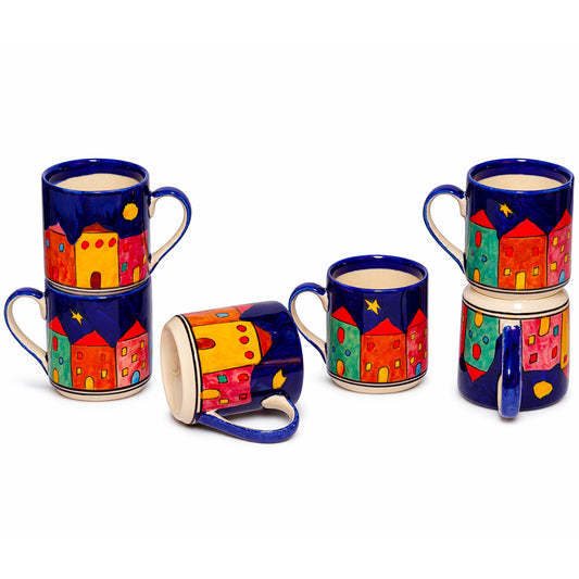 Coffee Mugs Set of 6 | Multicolur Hand-Painting | 220 ml