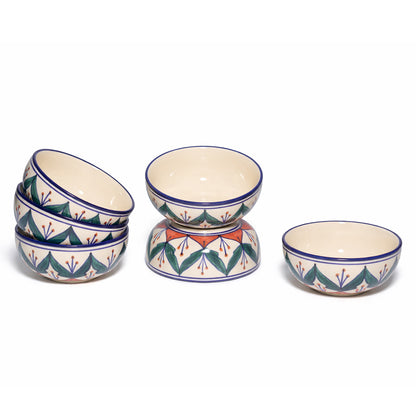 Dinner Bowls Set of 6 | Multicolor Print | 220 ml