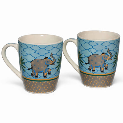 Milk Coffee Mugs Set of 2 | Multicolor | 300 ml