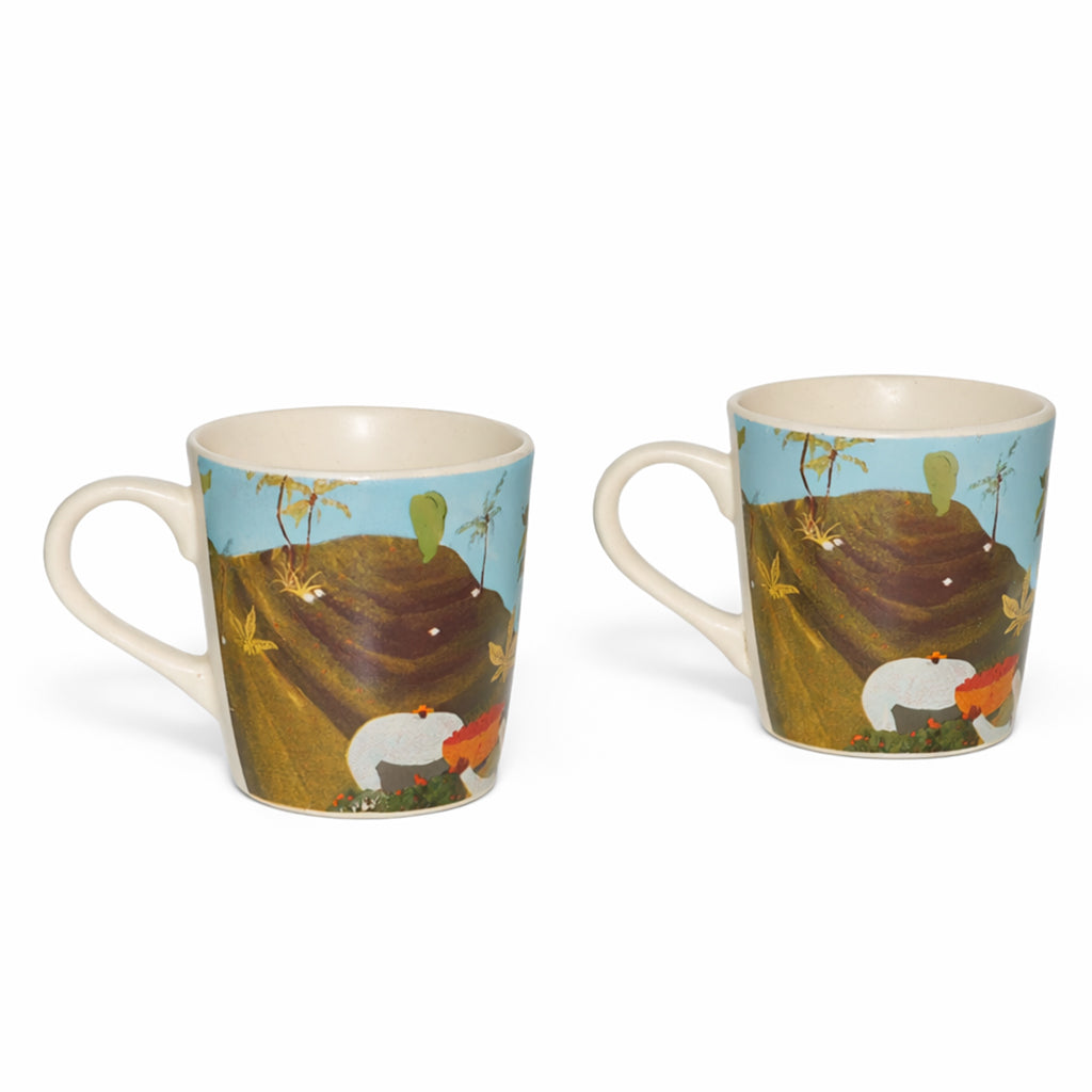 Coffee, Milk Mugs Set of 2 | Multicolor | 300 ml.