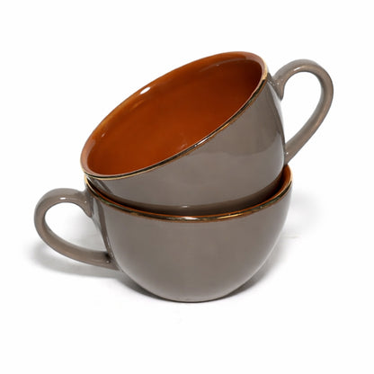 Soup Bowls with Handle Set of 2 | 275 ml