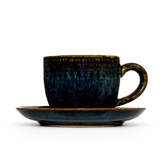 Coffee Mug Saucer Set | Teal | 275 ml.