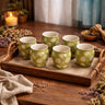Tea Kullads Set of 6 | Green - White | 220 ml