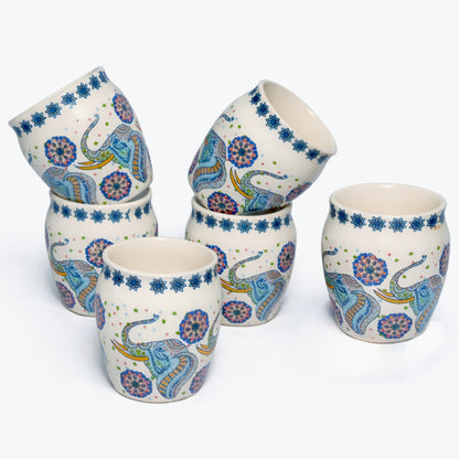 Ceramic Tea Kullads Set of 6 | 180 ml