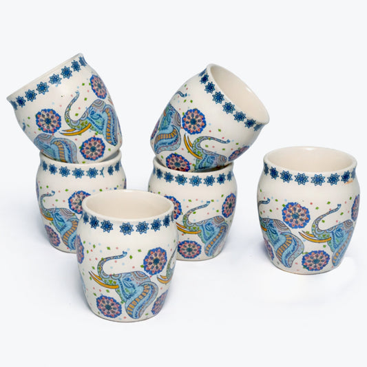 Ceramic Tea Kullads Set of 6 | 180 ml