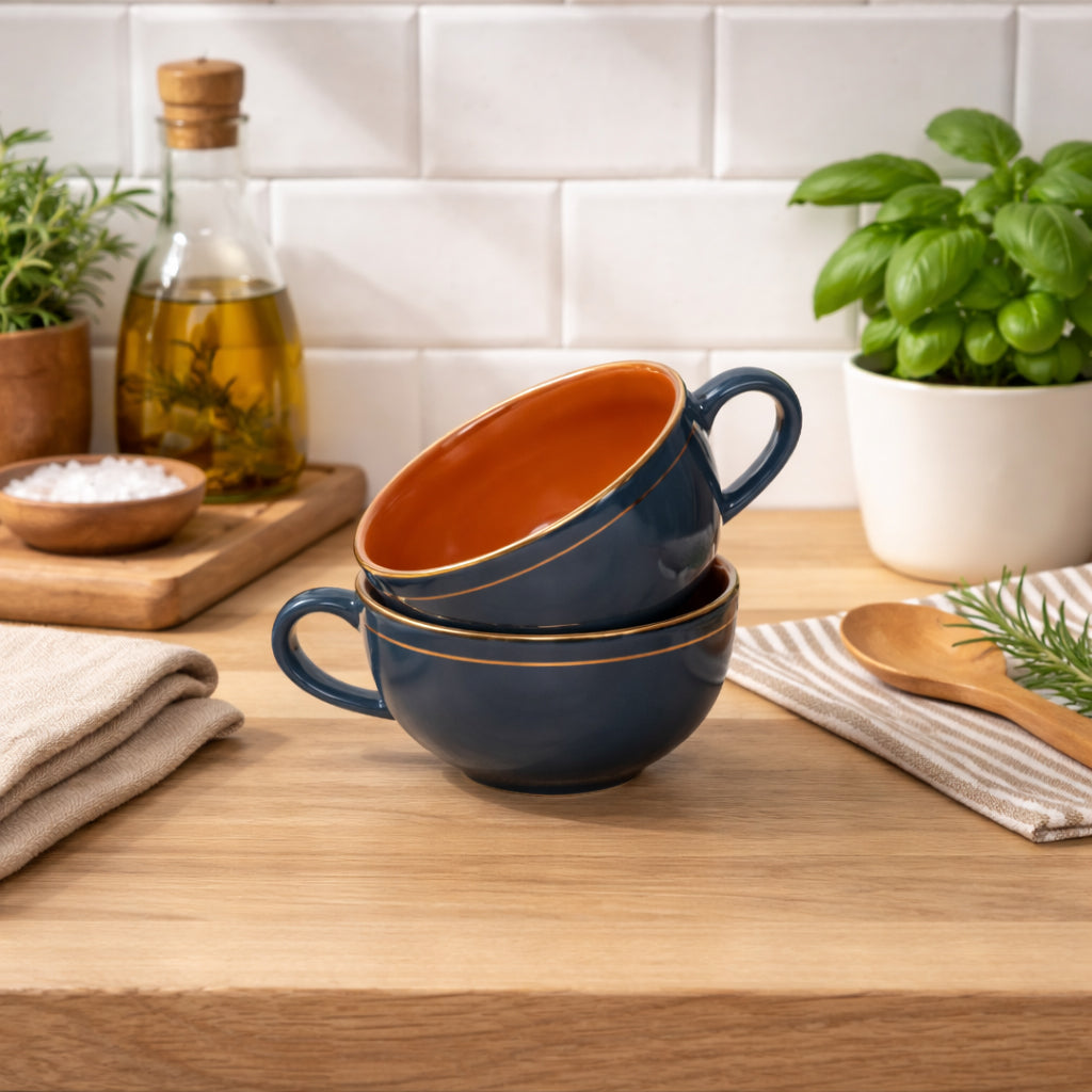 Soup Bowls with Handle Set |350 ml