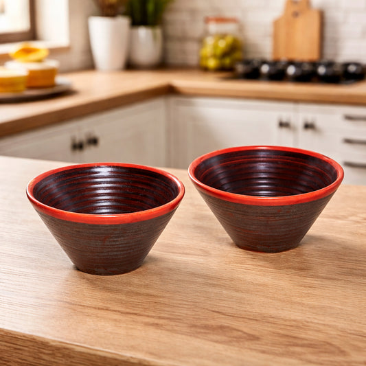 Popcorn Bowls Set of 2 | Red | 750 ml