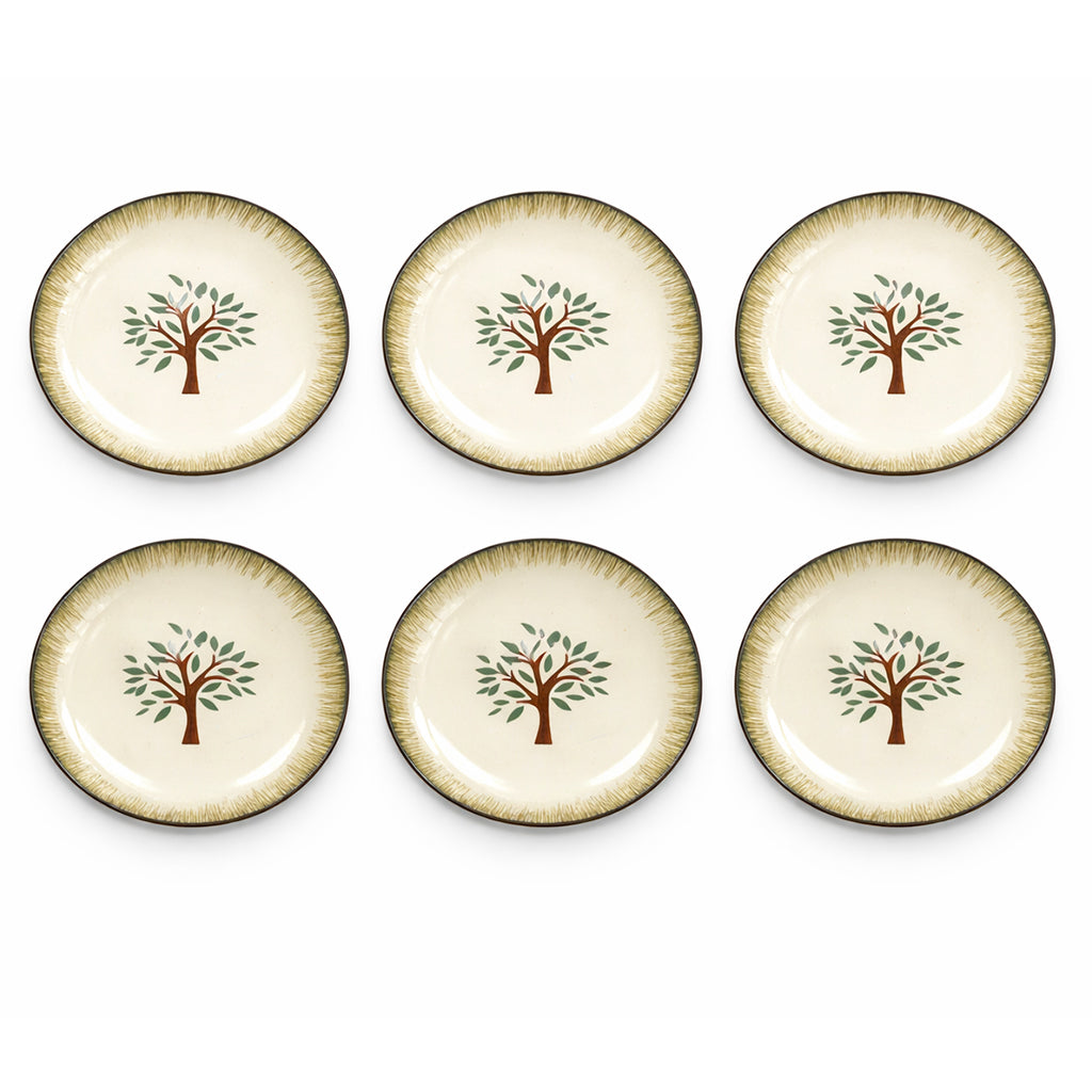 Quarter Serving Plate Set | Multicolour 'Palm Tree' Painting