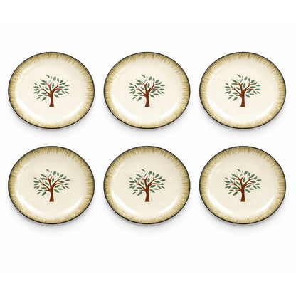 Quarter Serving Plate Set | Multicolour 'Palm Tree' Painting