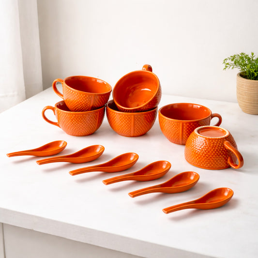 Soup Bowls with Spoons Sets | 350 ml
