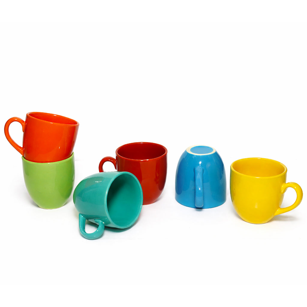 Coffee Mugs Set of 6 | Multicolour | 220 ml