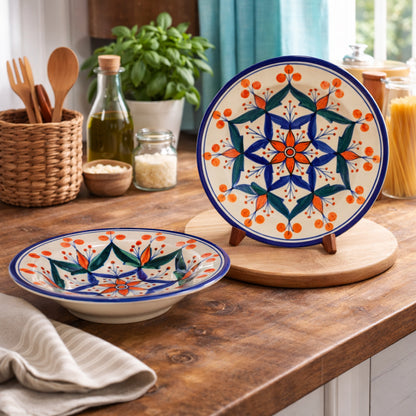Pasta Plate Set of 2| Multicolour | 450 ml each