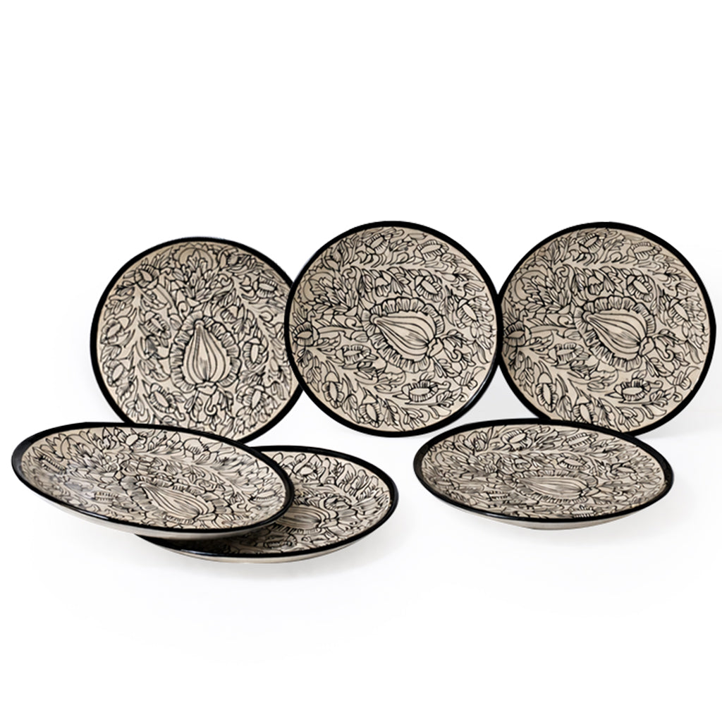 Quarter Serving Plate Set | Hand Painted