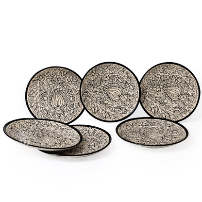 Quarter Serving Plate Set | Hand Painted