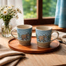 Coffee, Milk Mugs Set of 2 | Multicolor | 300 ml