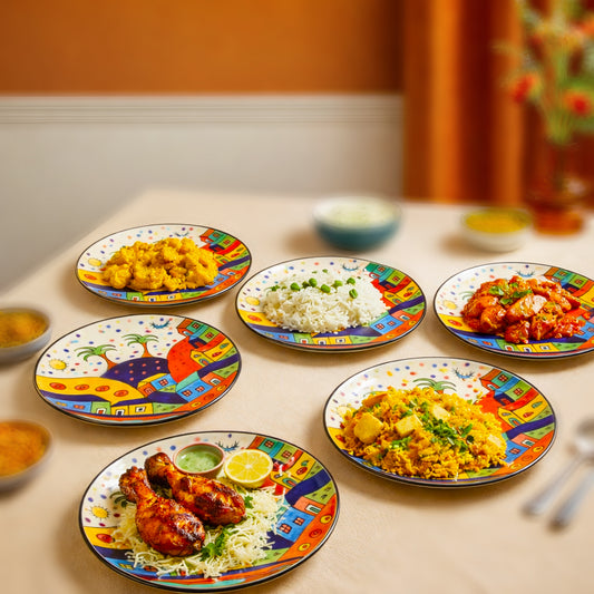 Dinner Serving Plate Set | Multicolour