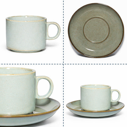 Coffee Mug Saucer Set | Blue | 220 ml