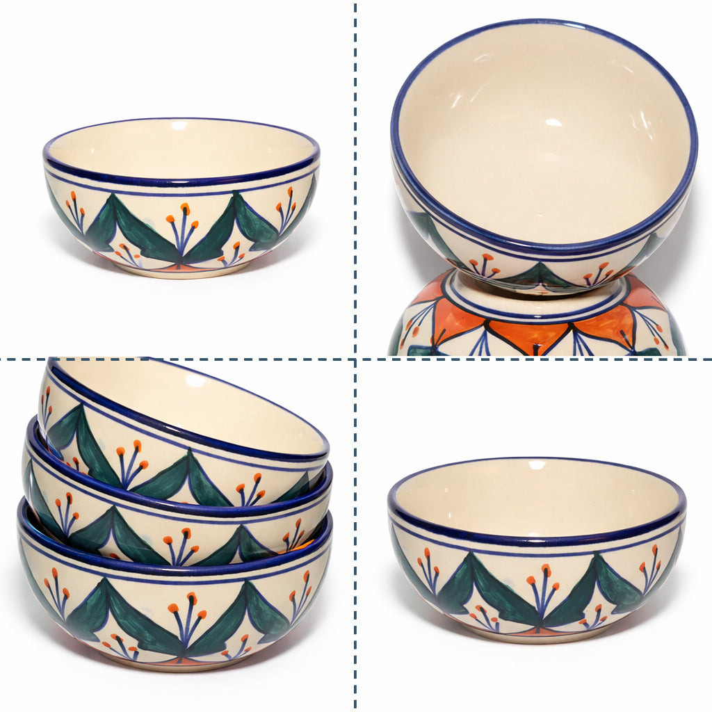 Dinner Bowls Set of 6 | Multicolor Print | 220 ml