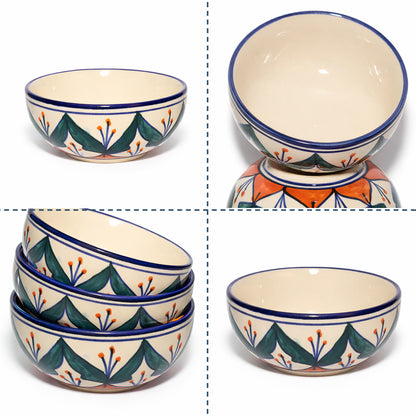 Dinner Bowls Set of 6 | Multicolor Print | 220 ml