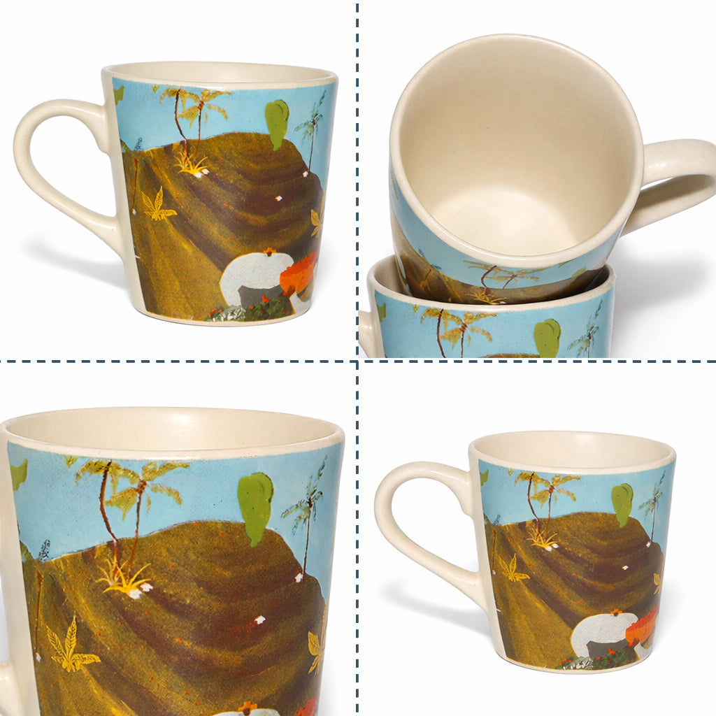 Coffee, Milk Mugs Set of 2 | Multicolor | 300 ml.