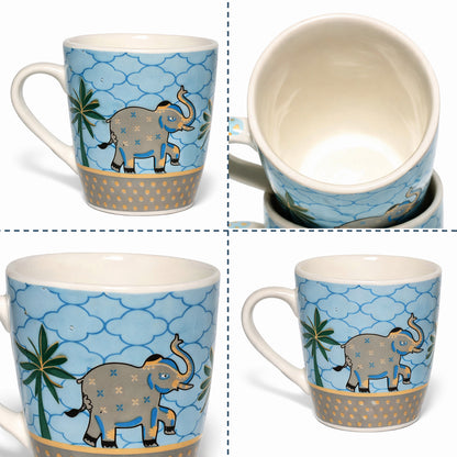 Milk Coffee Mugs Set of 2 | Multicolor | 300 ml