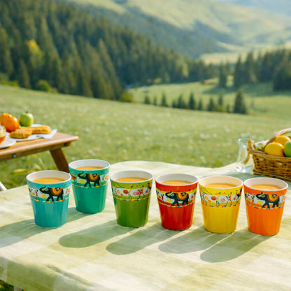 Ceramic Tea Glass Set of 6 | 180 ml