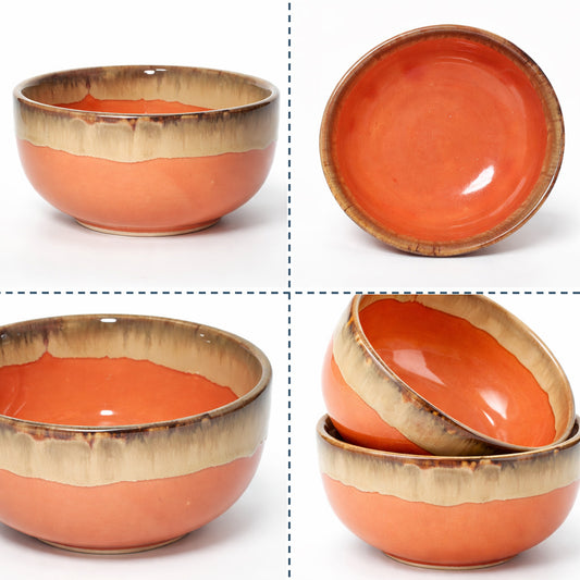 Snack Bowls Set of 2 | Orange-Cream | 375ml