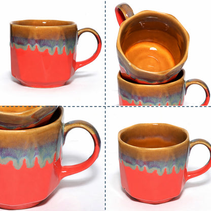 Maggie Mugs Set of 2 | Red - Golden | 500 ml