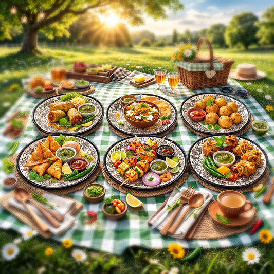 Quarter Serving Plate Set of 6 | Hand Painted